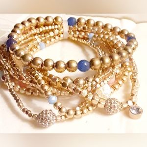 Tommy Bahama multi-strand semi-precious stone Bangle Bracelet